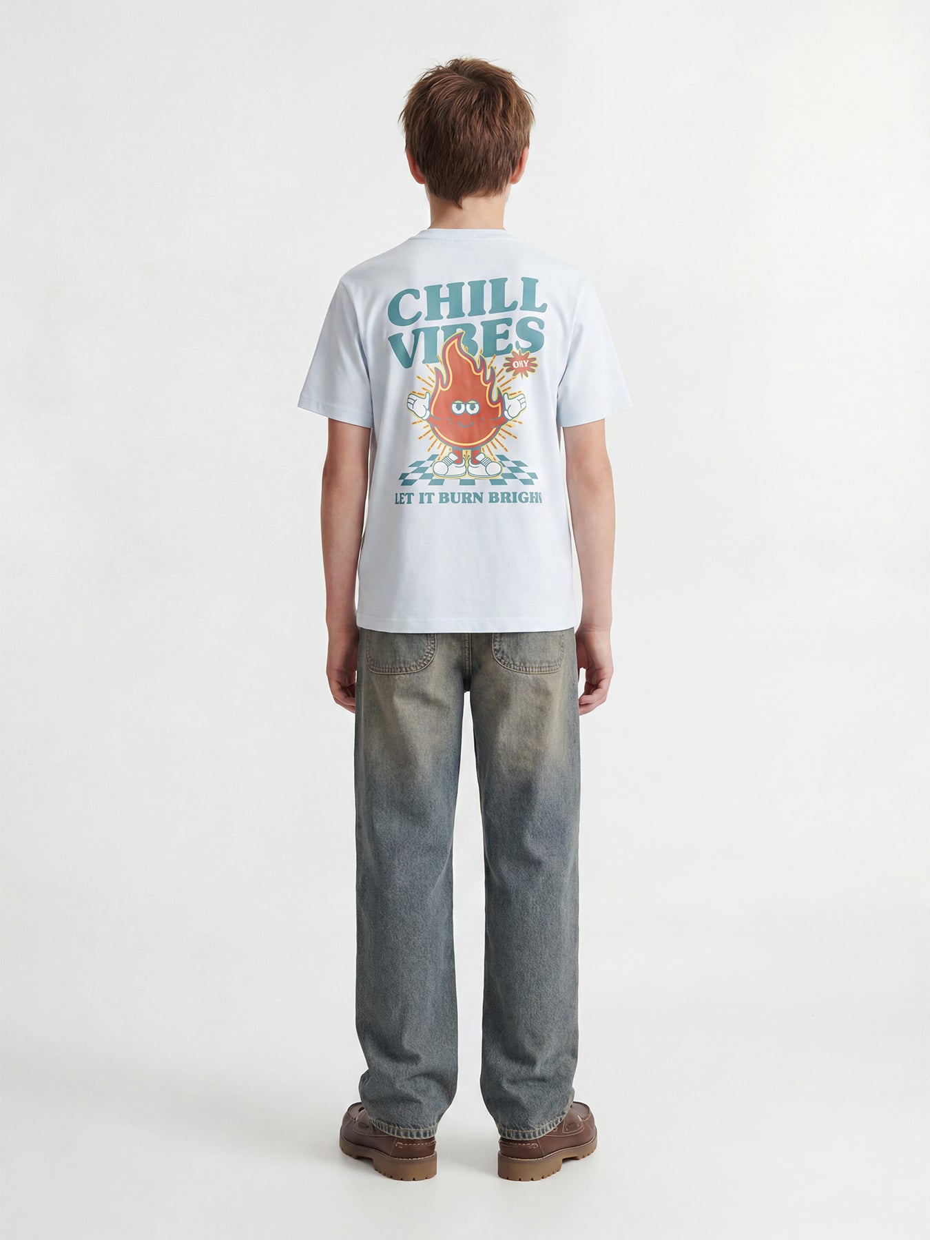 Kids' Cartoon Graphic T-Shirt Light Blue