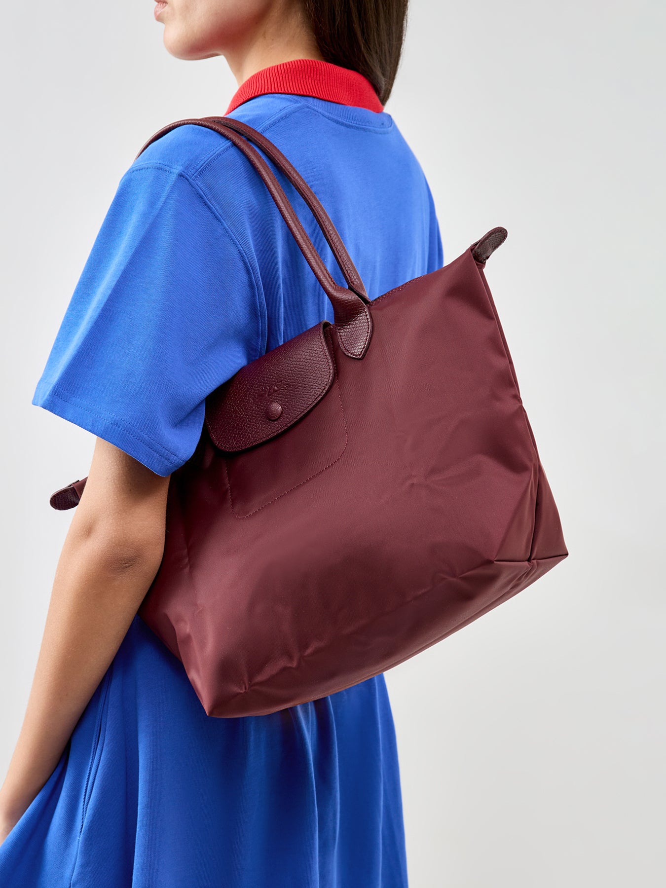 Le Pliage One Medium Tote Bag Burgundy