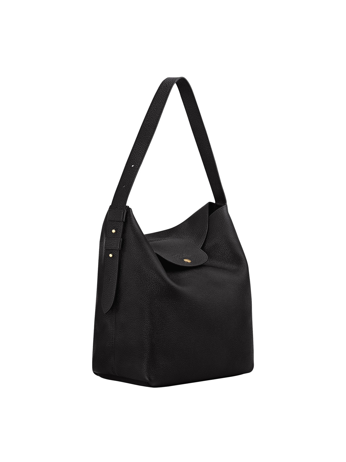 Cotton Canvas La Cadence Large Shoulder Bag - Black