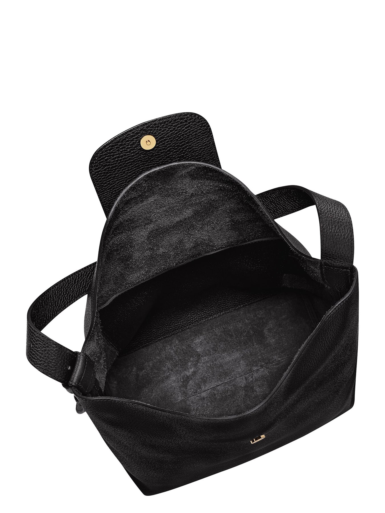 Cotton Canvas La Cadence Large Shoulder Bag - Black