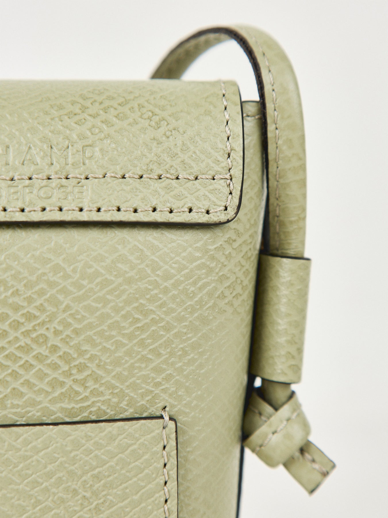 Epure Leather Phone Crossbody Bag Almond Green