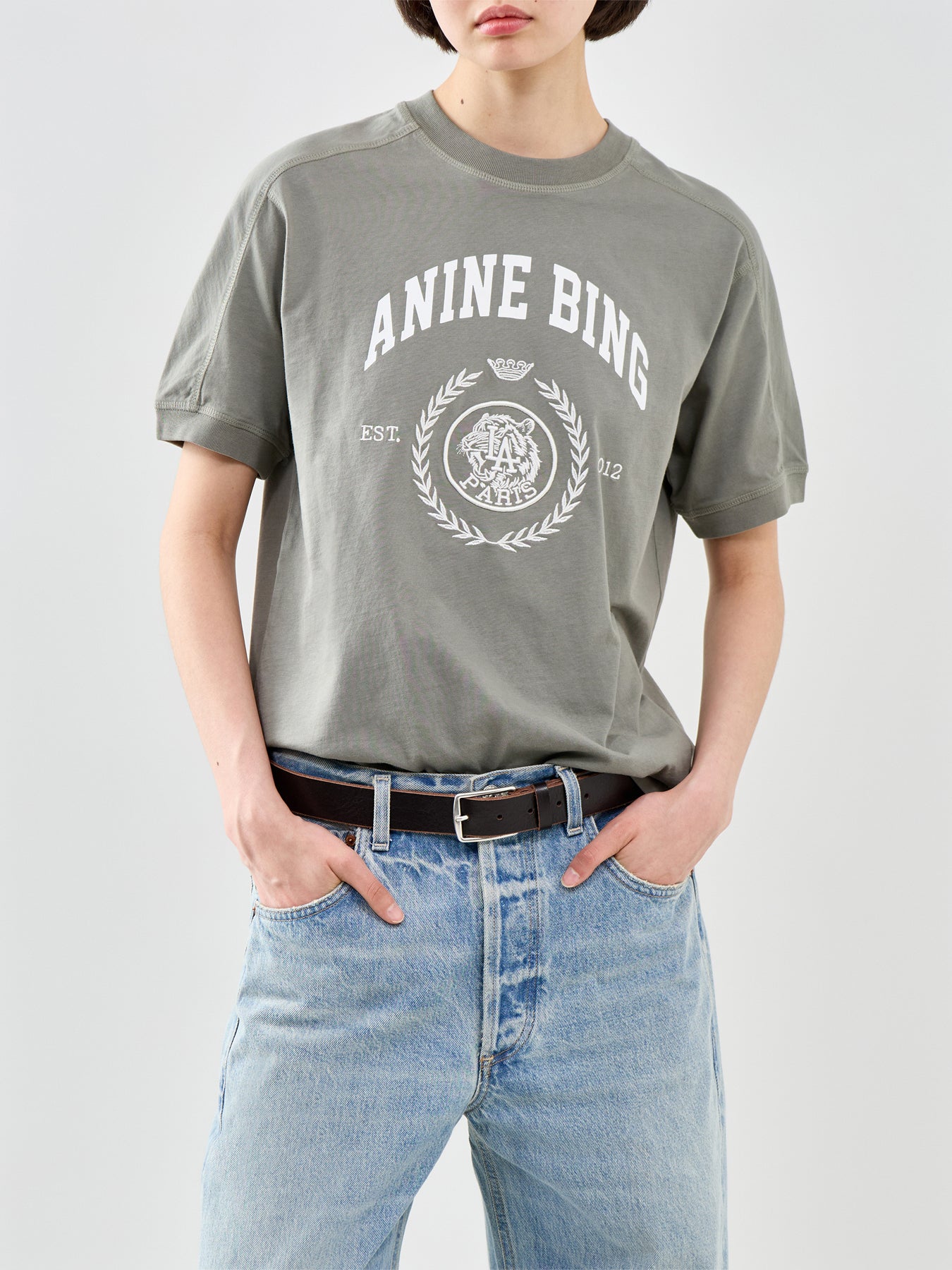 Jaylin Collegiate T Shirt Grey