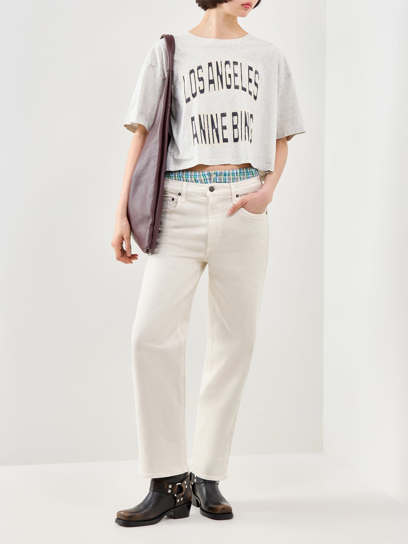 Johnny Cropped Tee Grey Melange