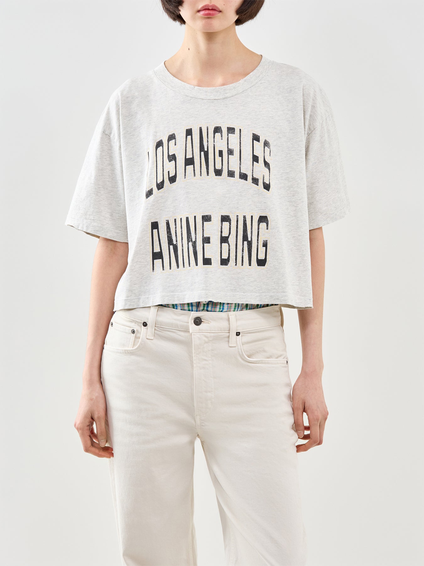 Johnny Cropped Tee Grey Melange