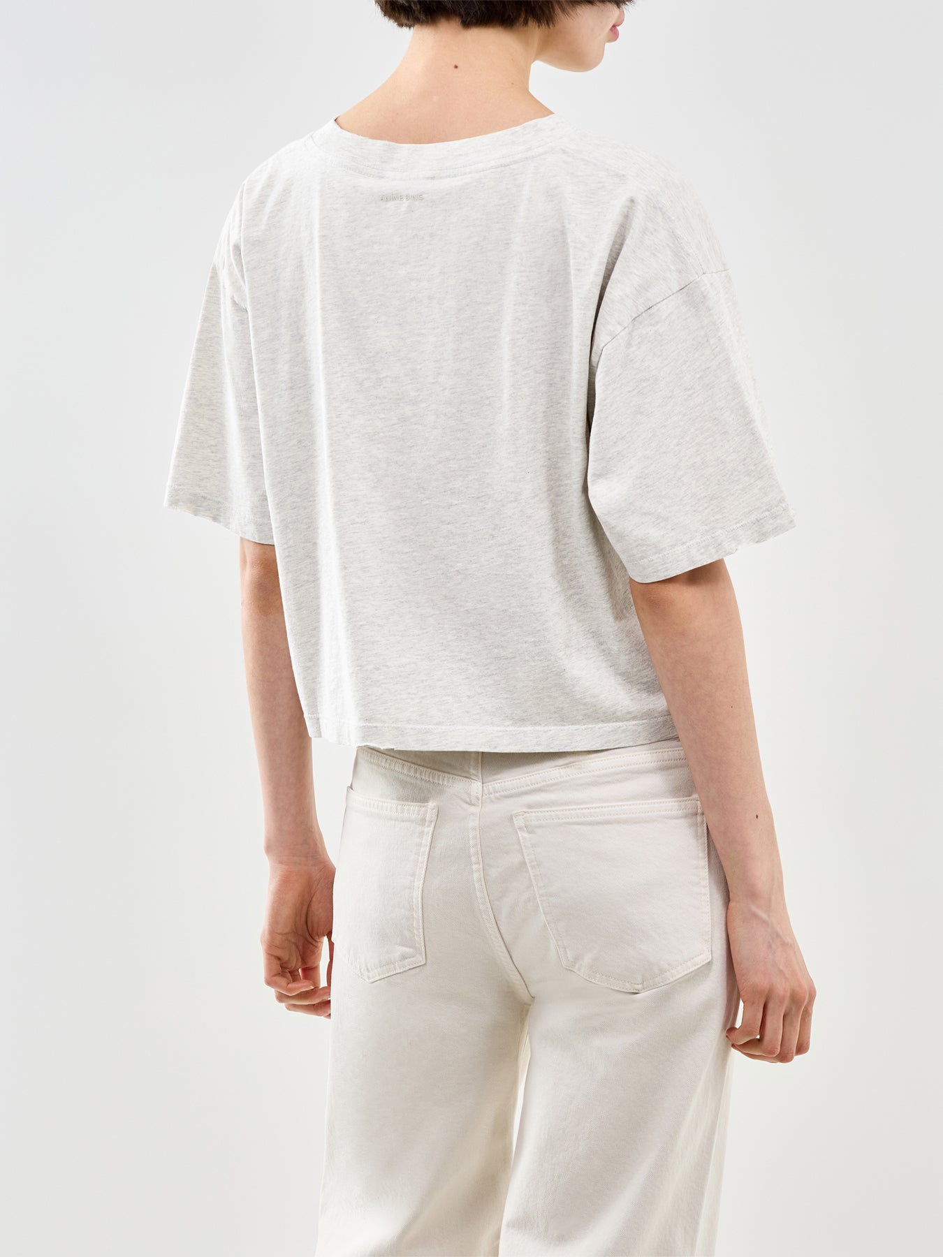 Johnny Cropped Tee Grey Melange