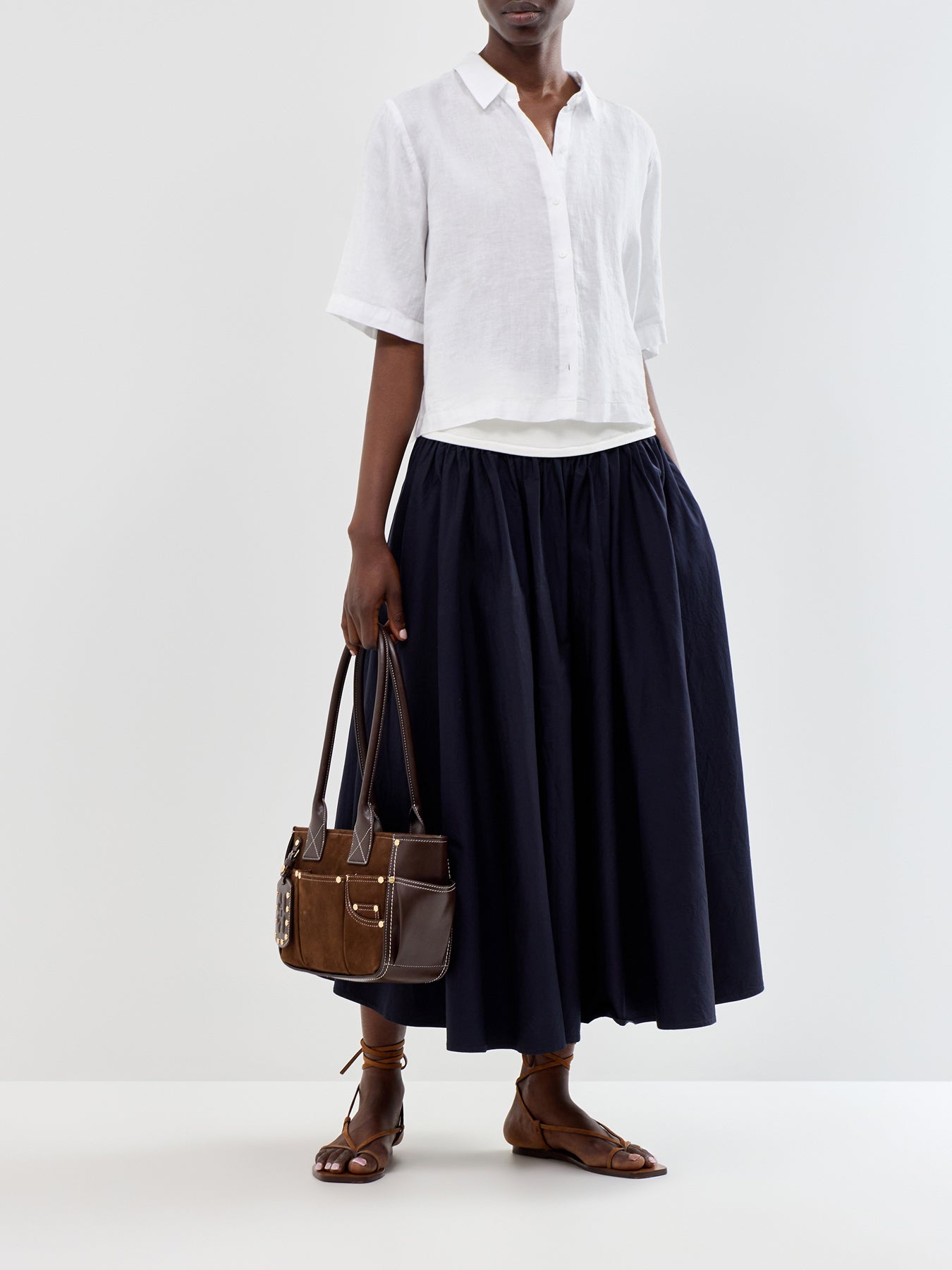 Classic Collar Short Sleeve Shirt White