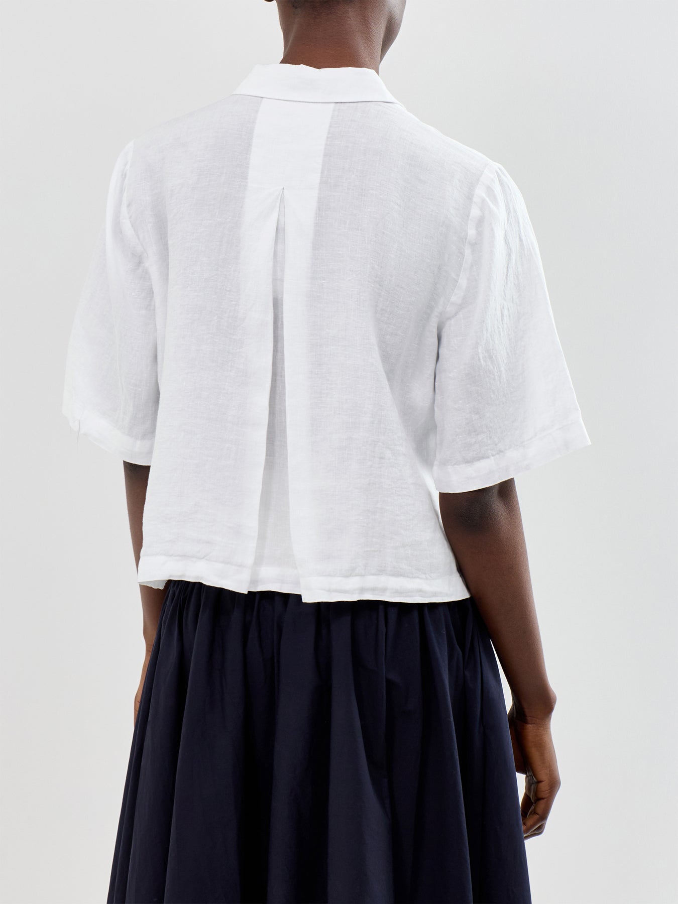 Classic Collar Short Sleeve Shirt White