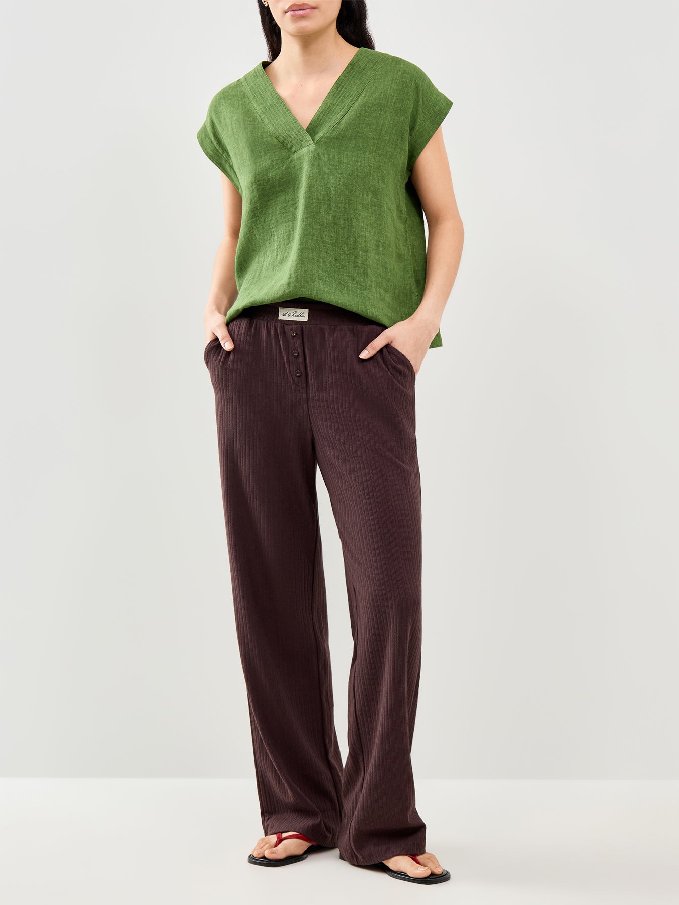 V-Neck Top Green