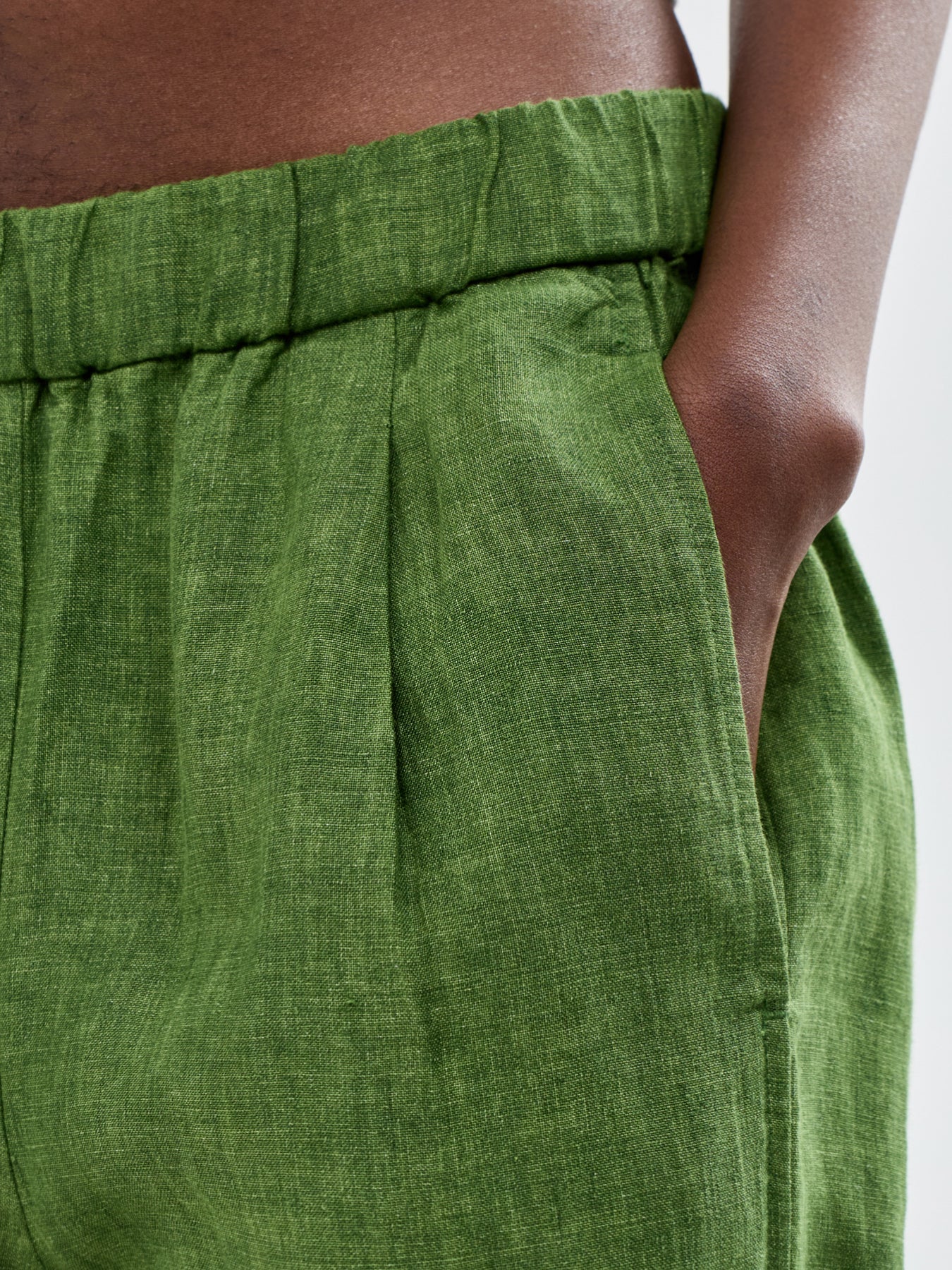 Pleated Lantern Trousers Green