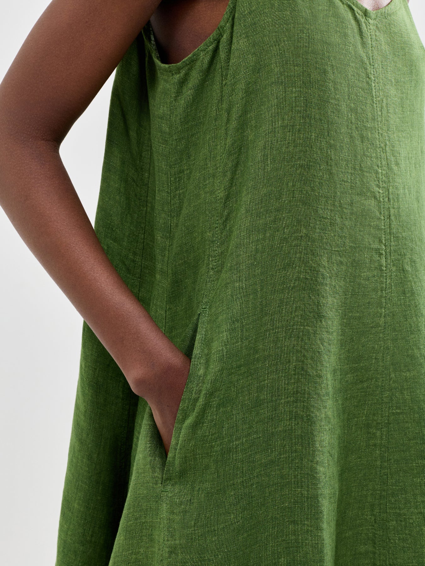 Lantern Midi Cami Dress Green