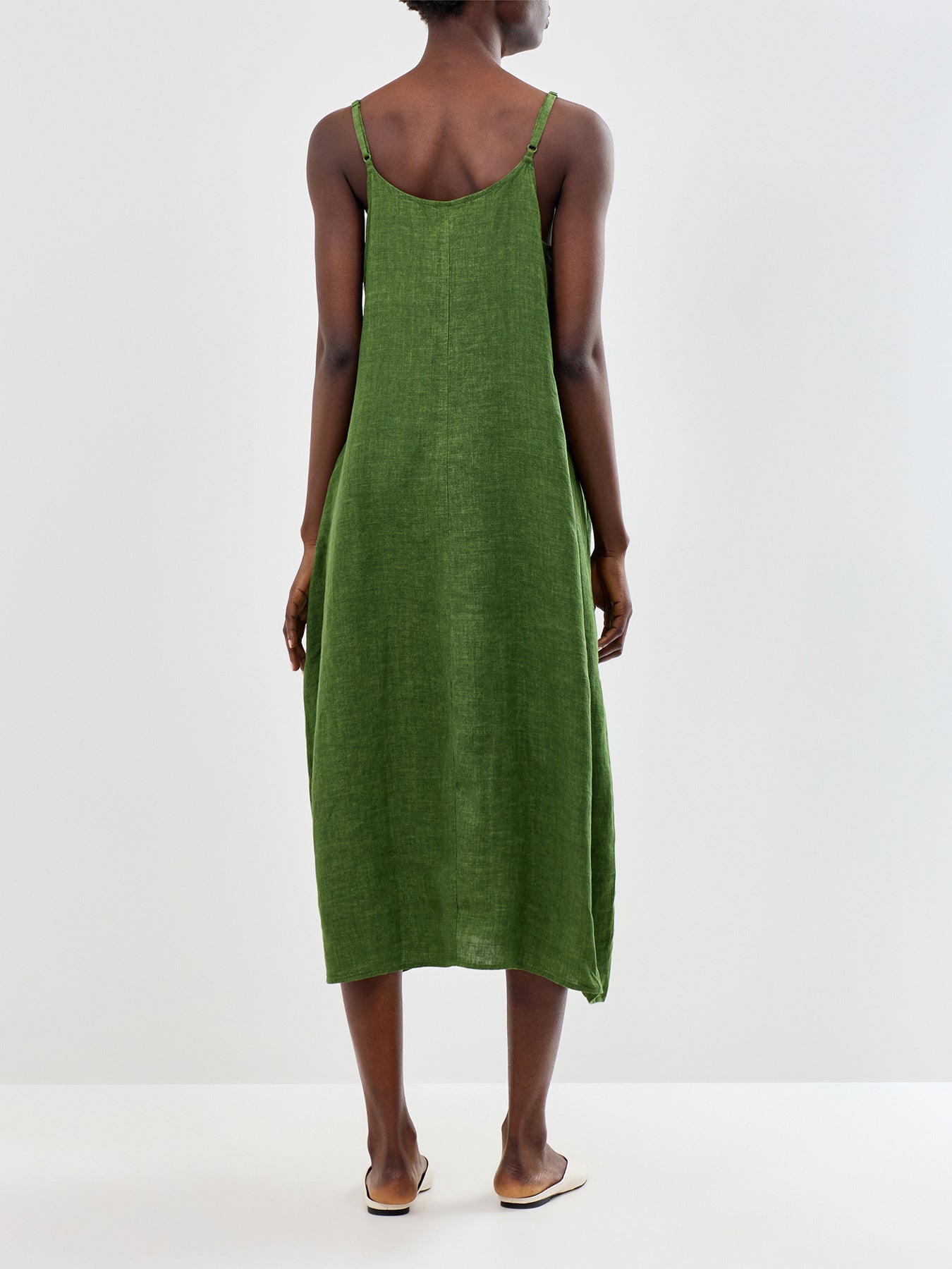 Lantern Midi Cami Dress Green