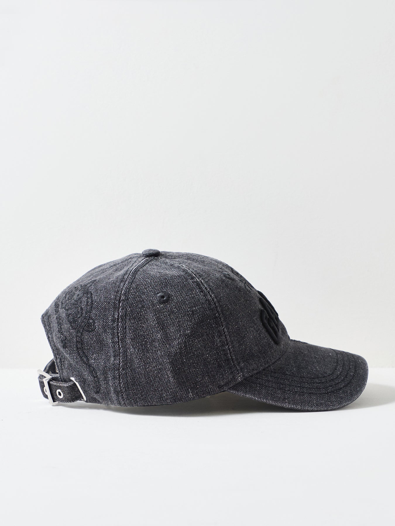 Washed Denim Cap Black