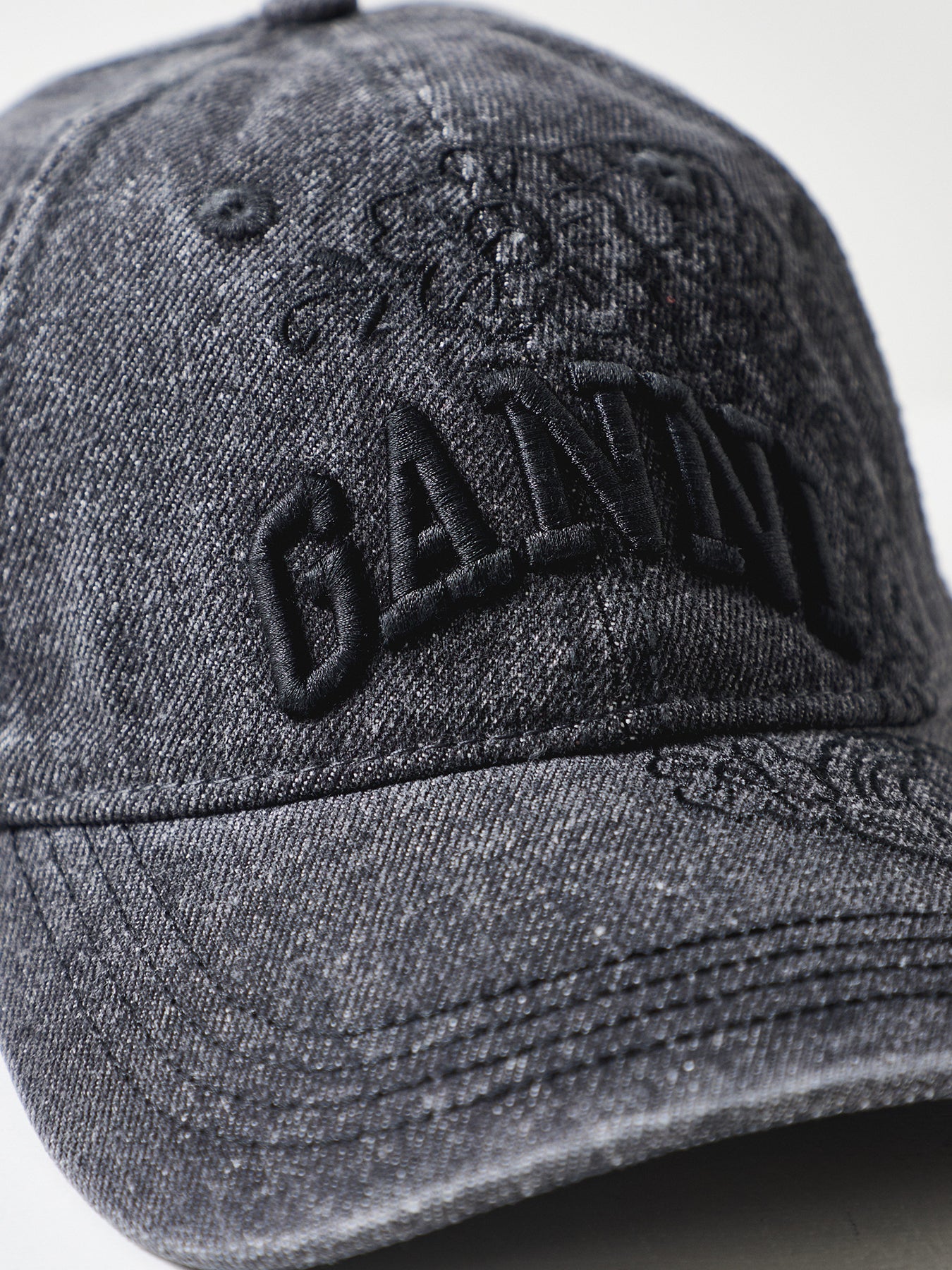 Washed Denim Cap Black