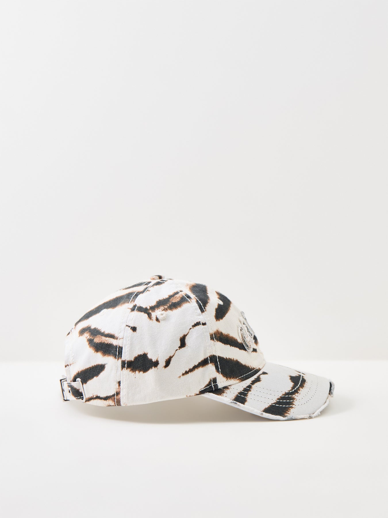 Zebra Print Washed Cotton Cap