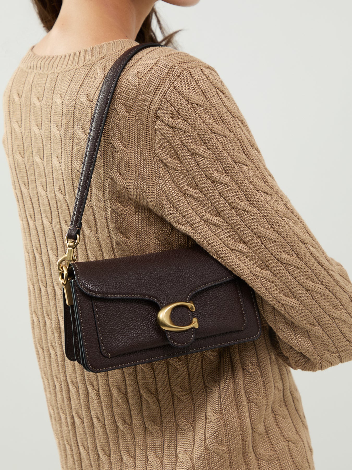 Polished Pebble Leather Tabby Shoulder Bag 20