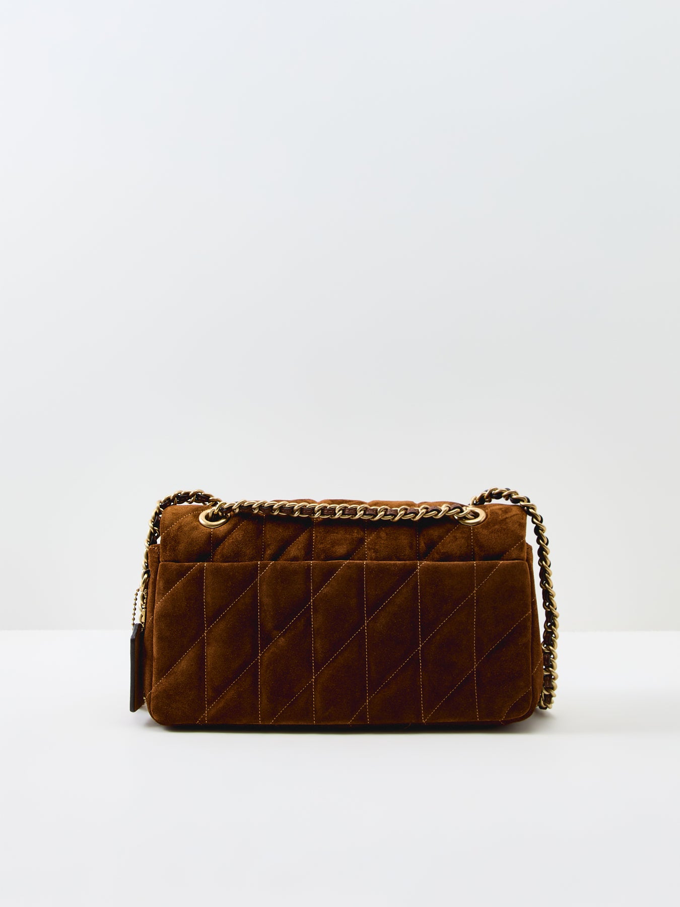 Suede Quilted Tabby Shoulder Bag 26 With Chain