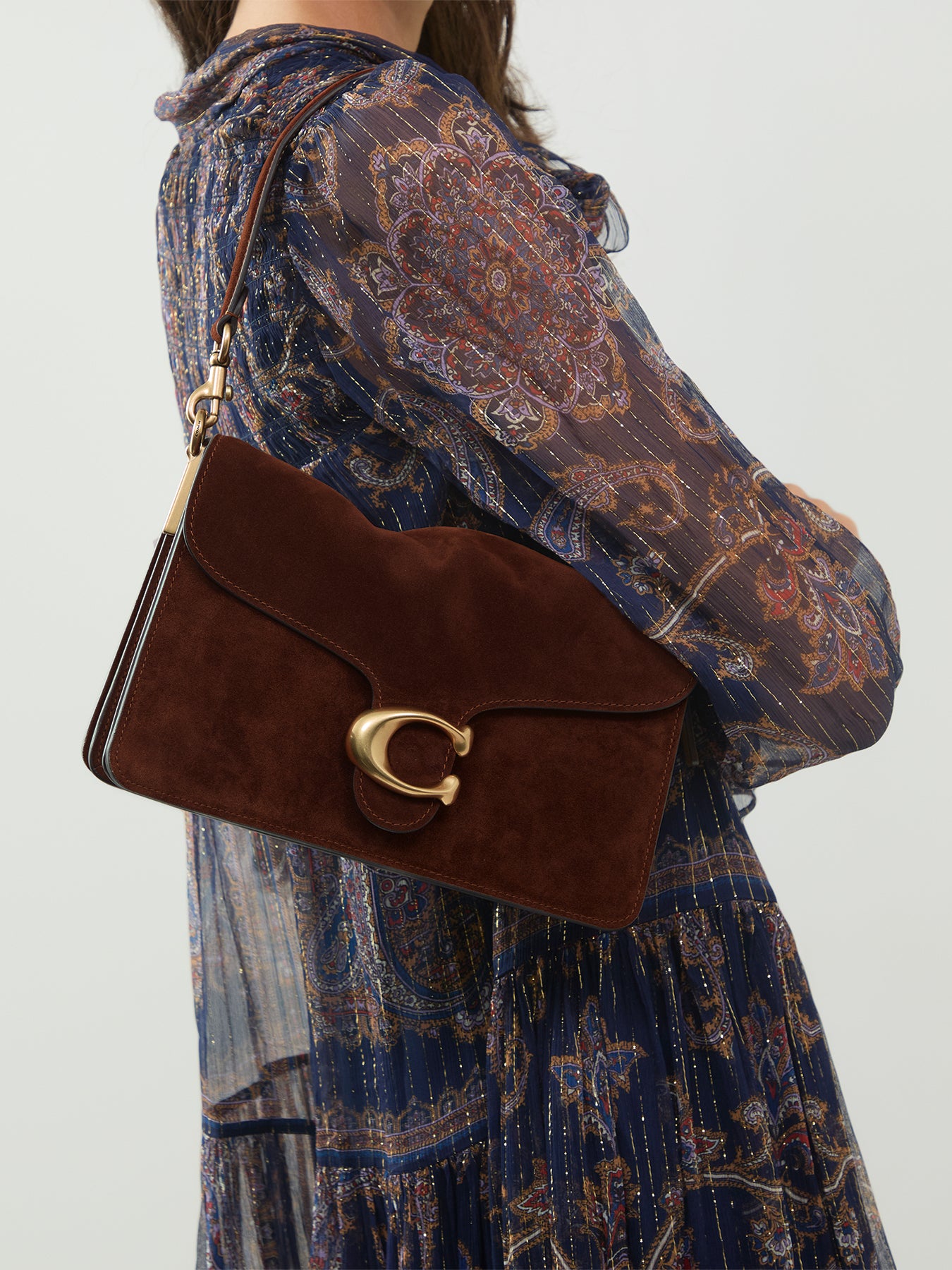 Suede Chain Tabby Shoulder Bag