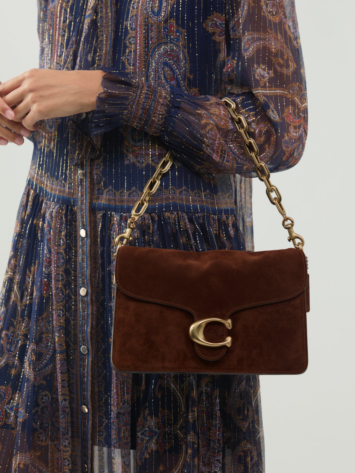 Suede Chain Tabby Shoulder Bag