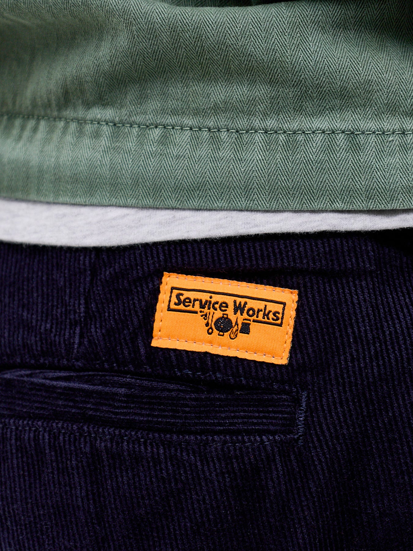Organic Cotton Fine Cord Part-Timer Trousers - Dark Navy