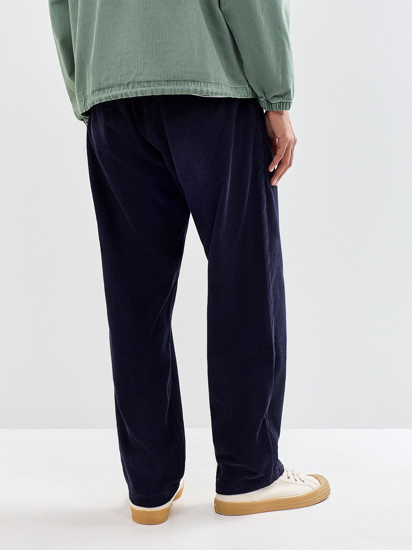 Organic Cotton Fine Cord Part-Timer Trousers - Dark Navy