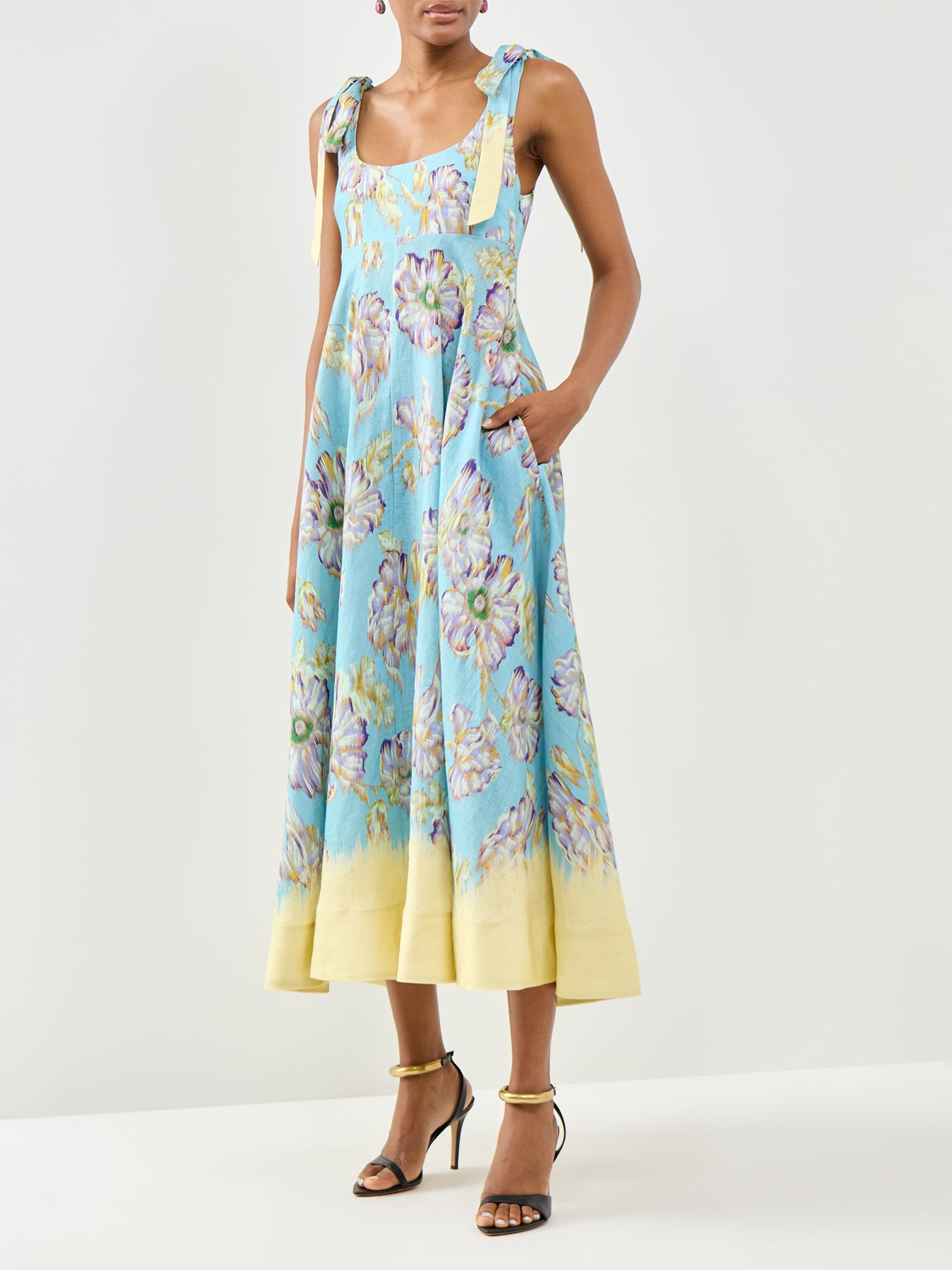 Jerry Ballet Linen Midi Dress Multi