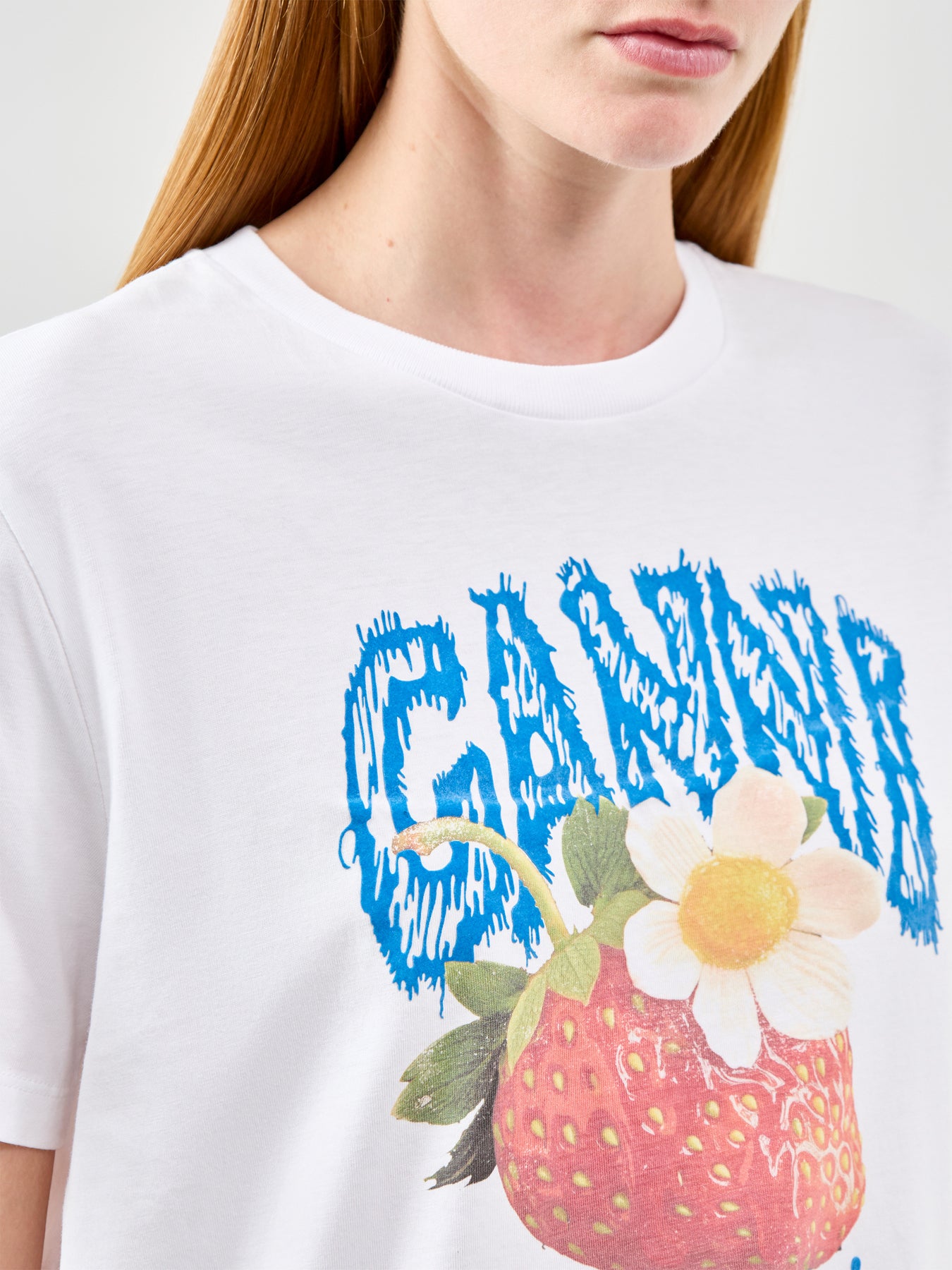 Basic Jersey Strawberry T-Shirt White