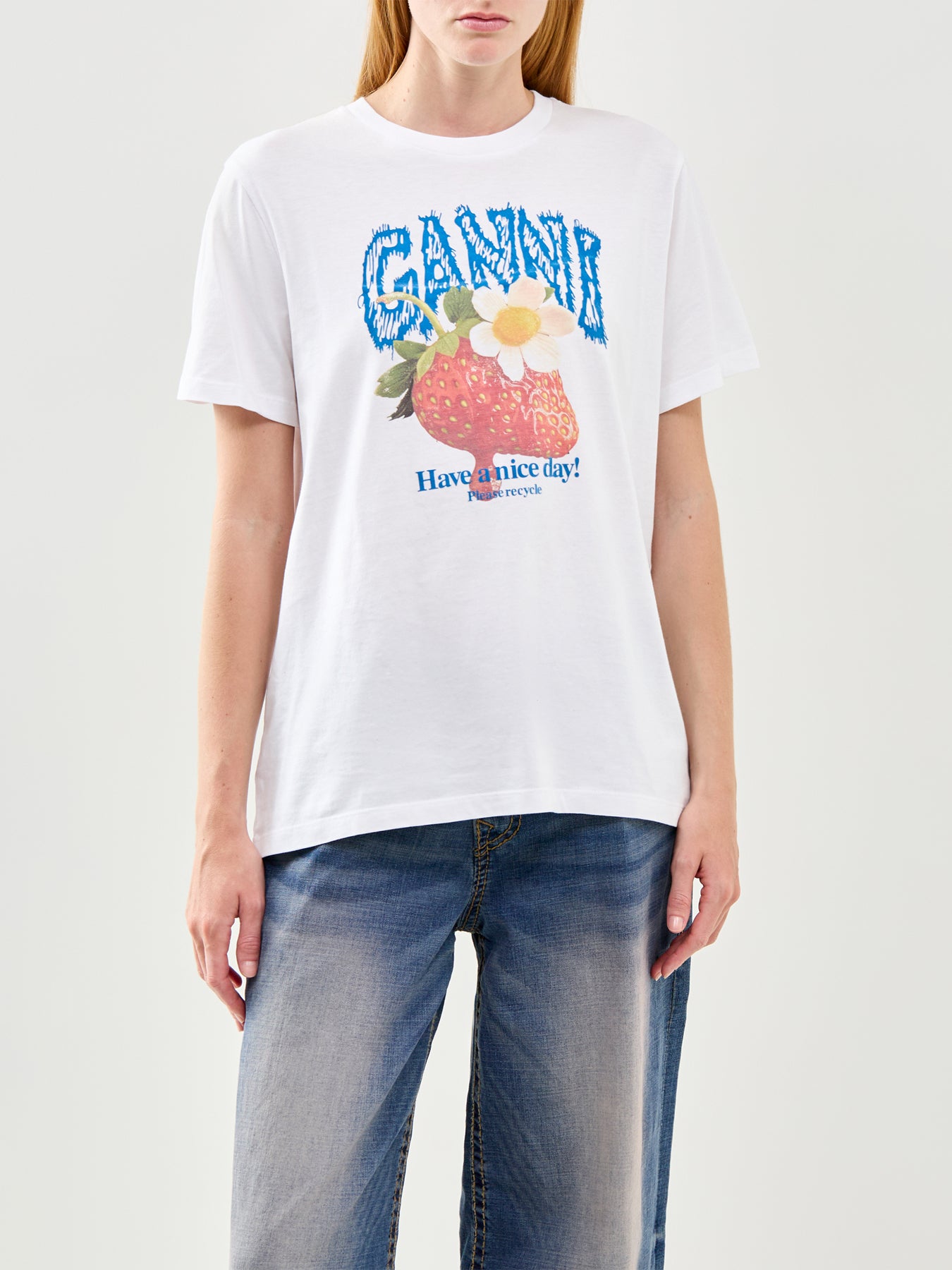 Basic Jersey Strawberry T-Shirt White