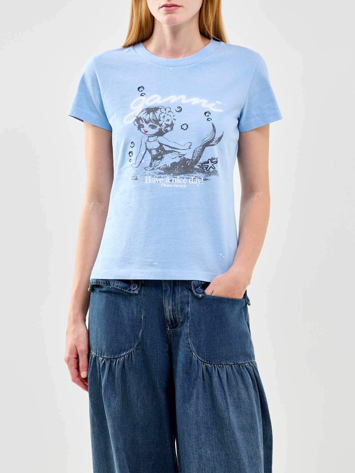 Future Jersey Baby Fit Mermaid Graphic T-Shirt Blue
