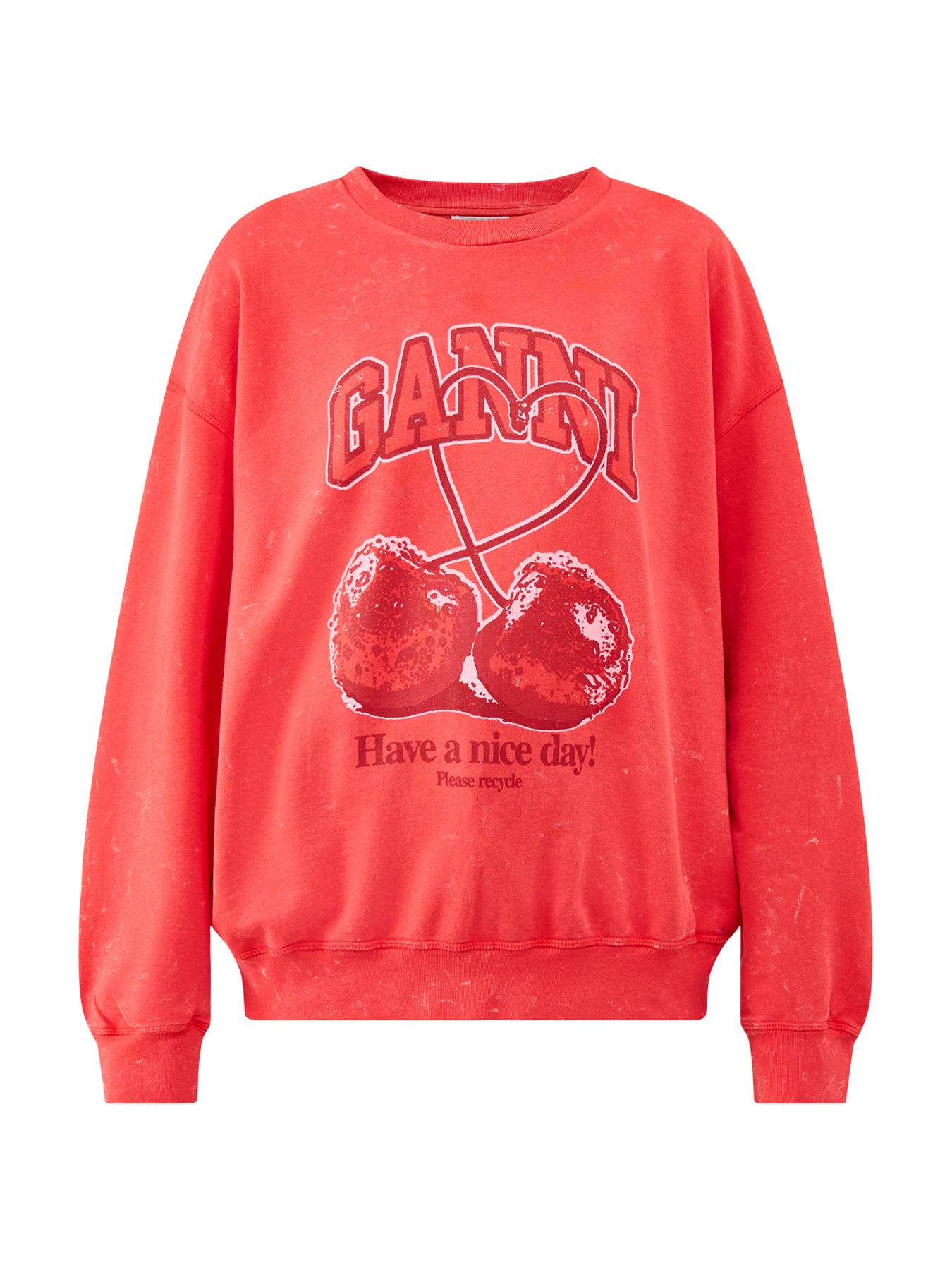 Isoli Cherry Wash Effect Sweatshirt Red