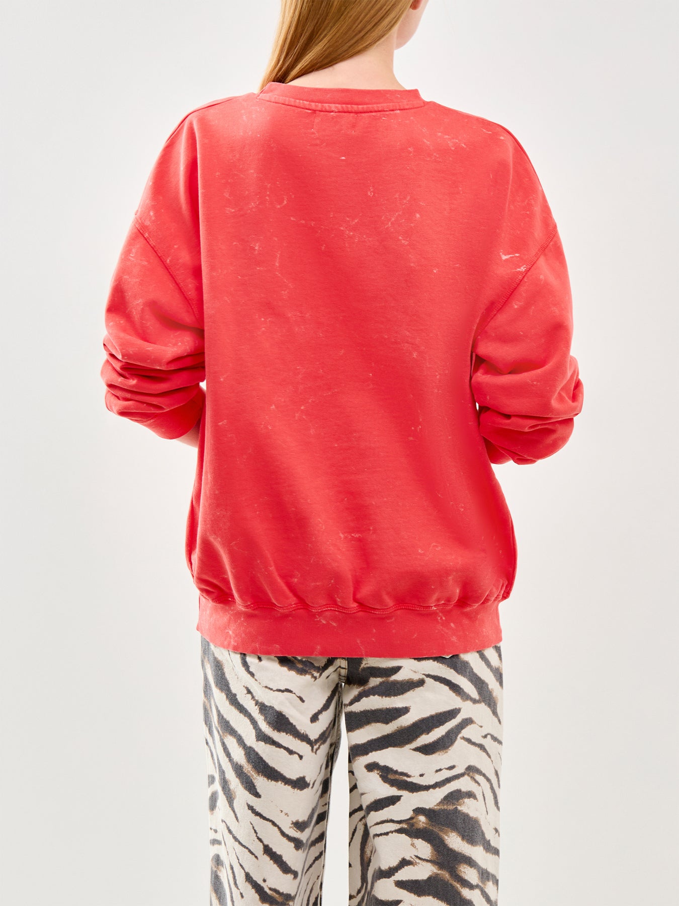Isoli Cherry Wash Effect Sweatshirt Red