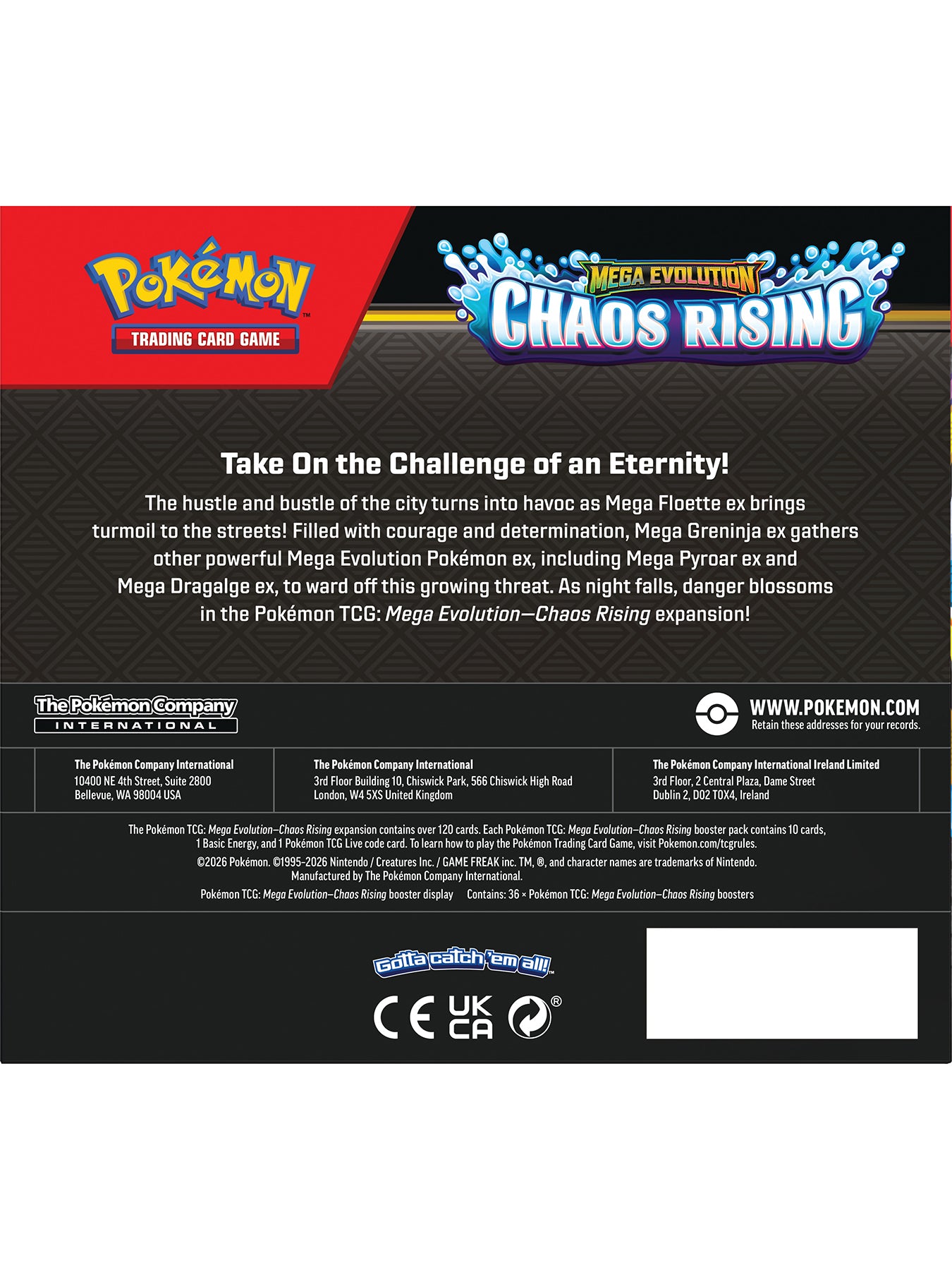 Pokemon TCG Mega Evolution Chaos Rising Single Card Booster Pack