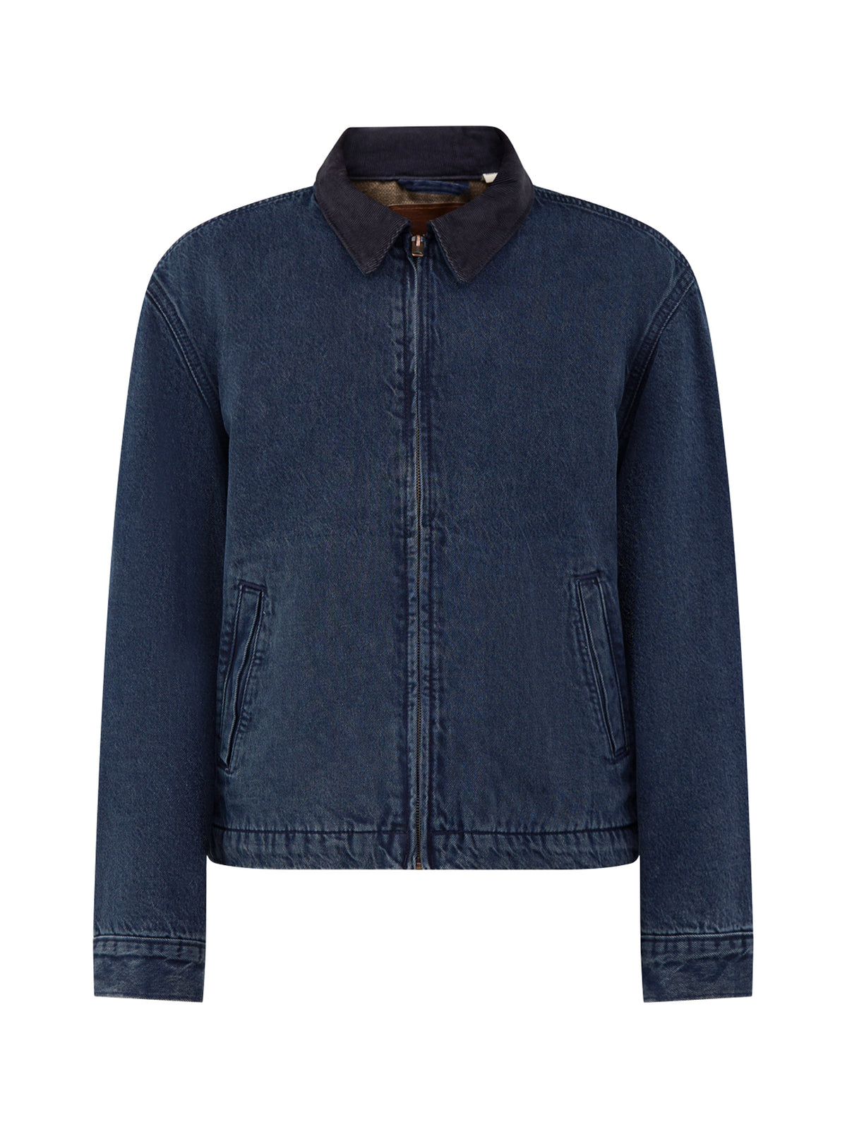 Cotton Castro Full-Zip Lined Jacket - Dark Blue Black