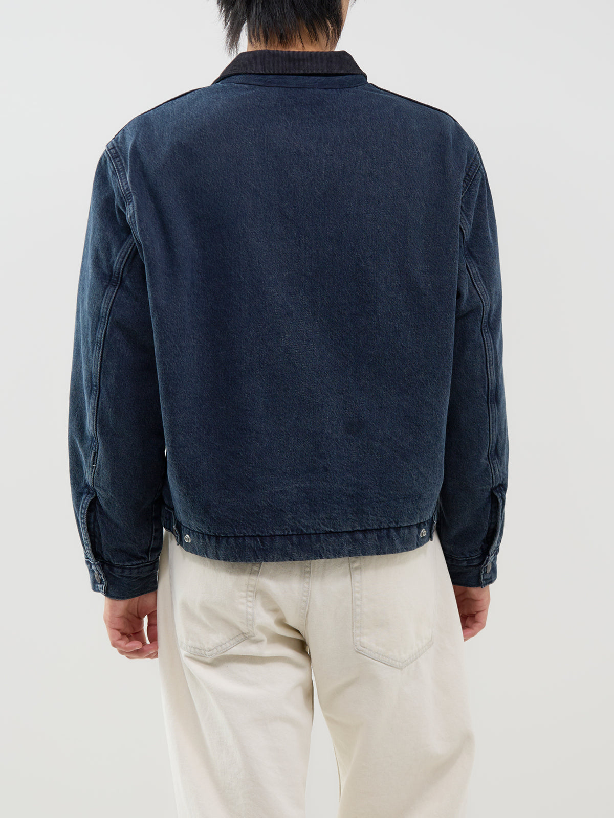 Cotton Castro Full-Zip Lined Jacket - Dark Blue Black