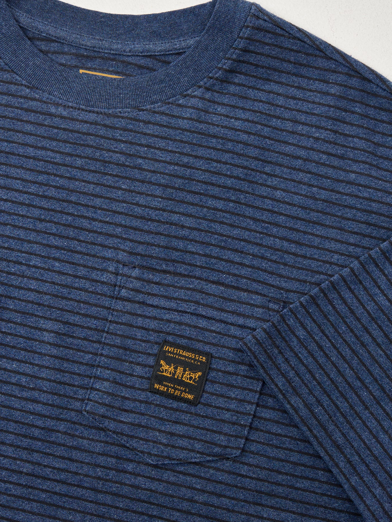 Pocket Stripe T-Shirt Blue
