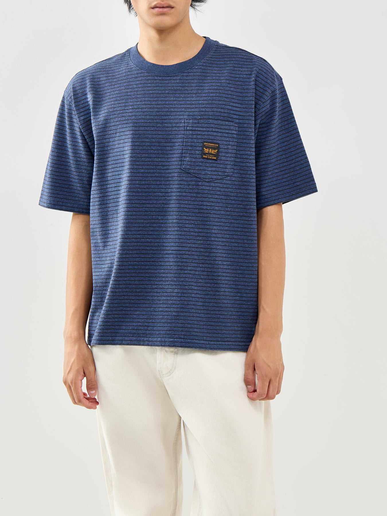 Pocket Stripe T-Shirt Blue