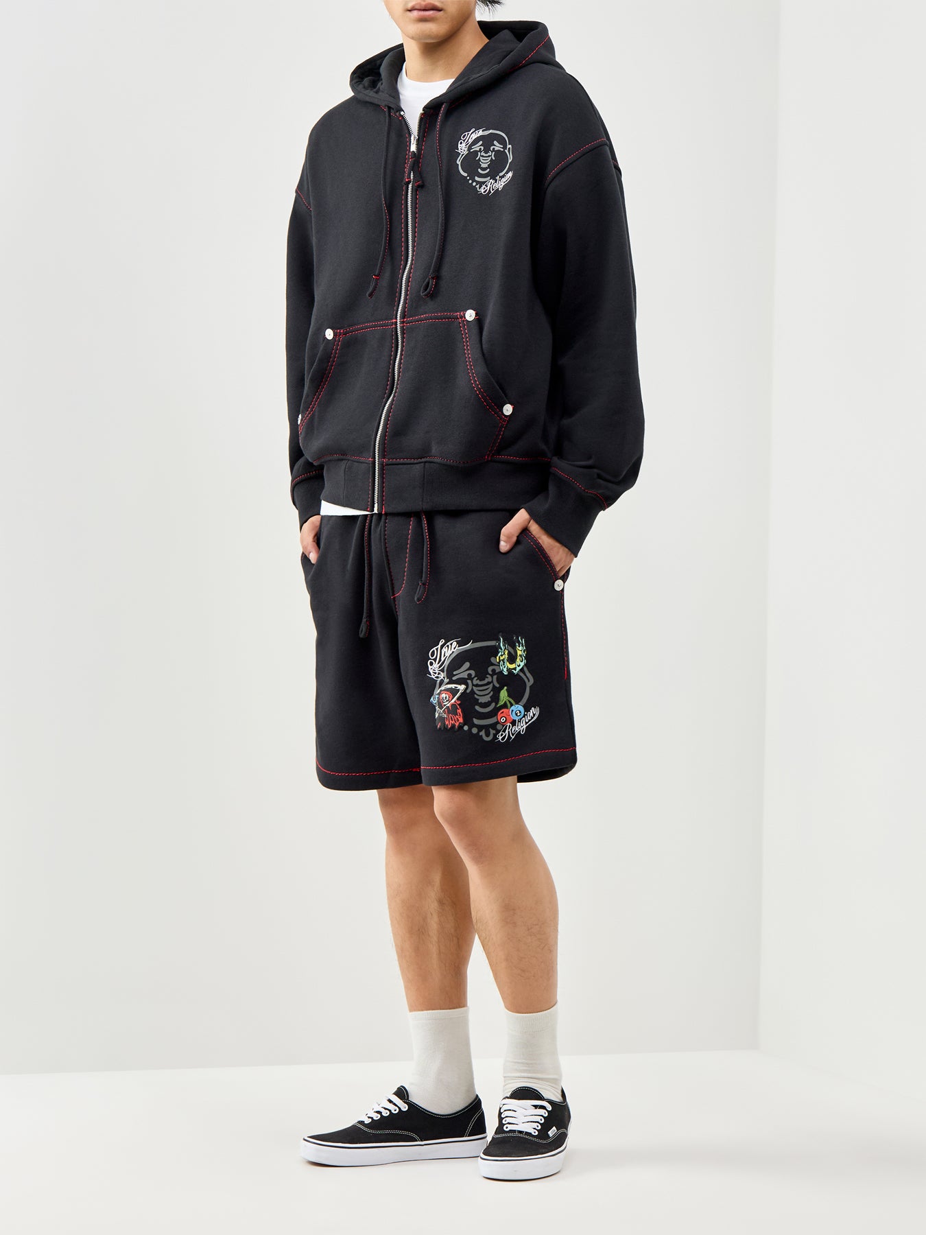 Big T Fleece Sweat Shorts Black