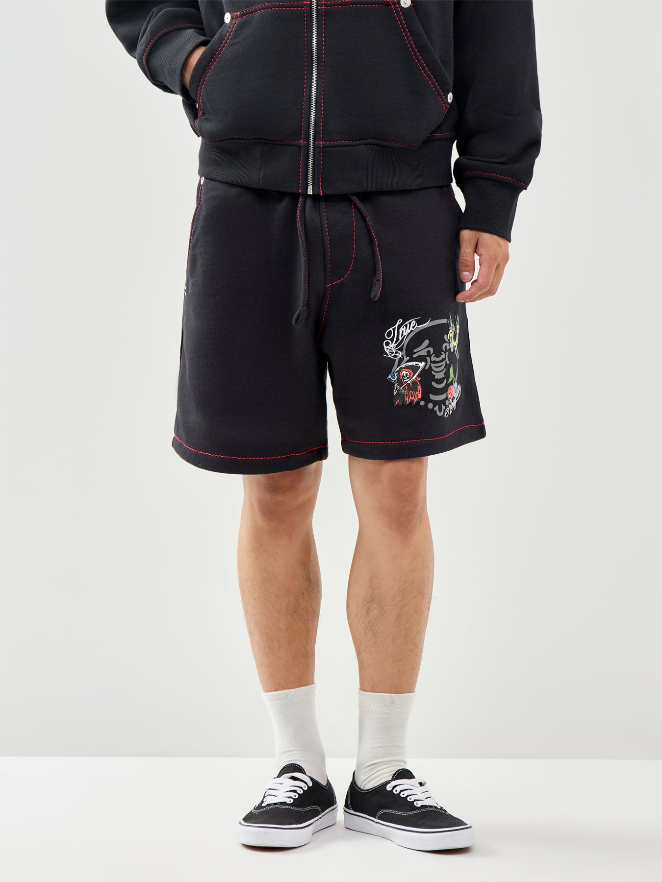 Big T Fleece Sweat Shorts Black