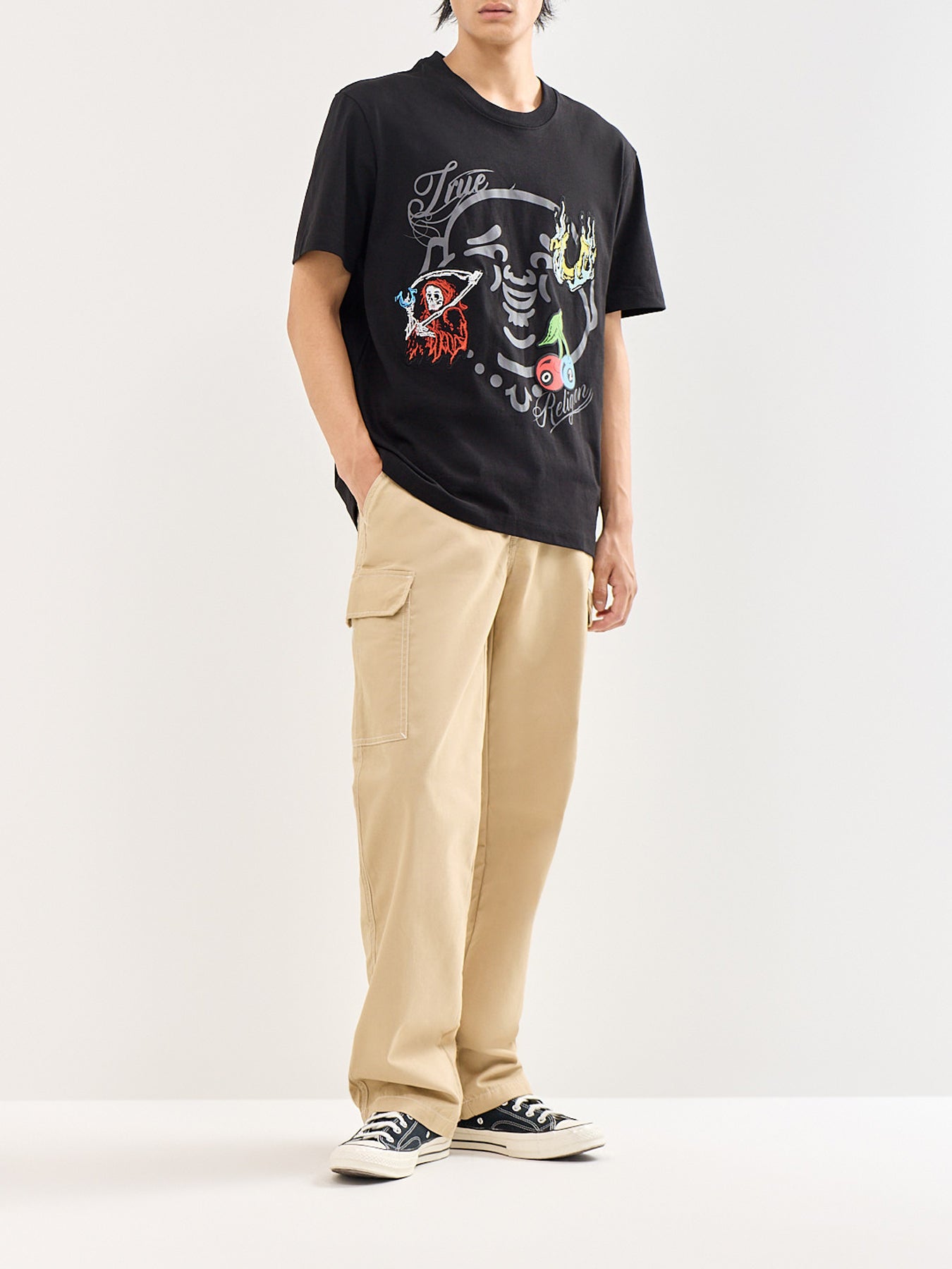 Buddha Face Graphic T-Shirt Black