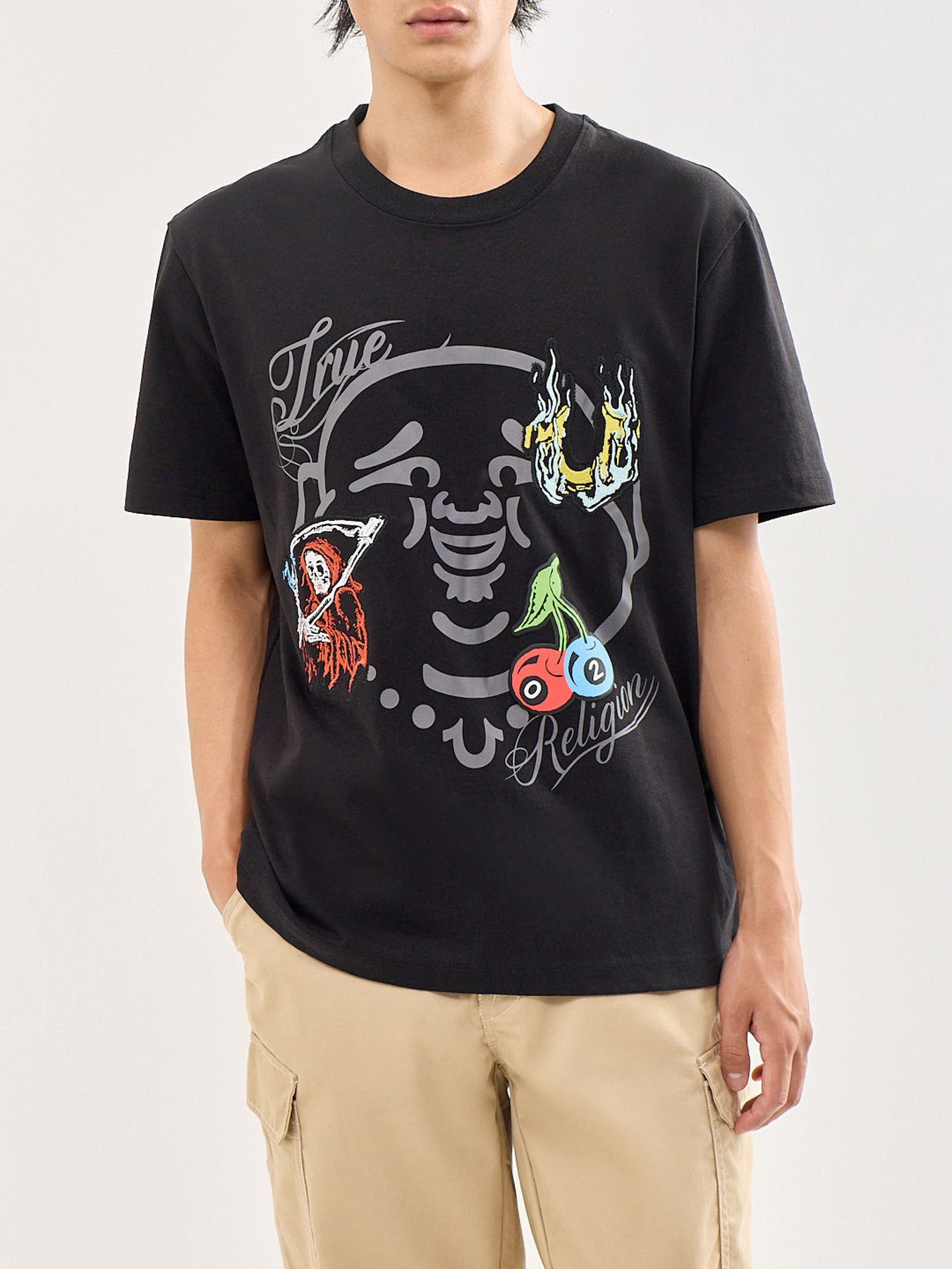 Buddha Face Graphic T-Shirt Black