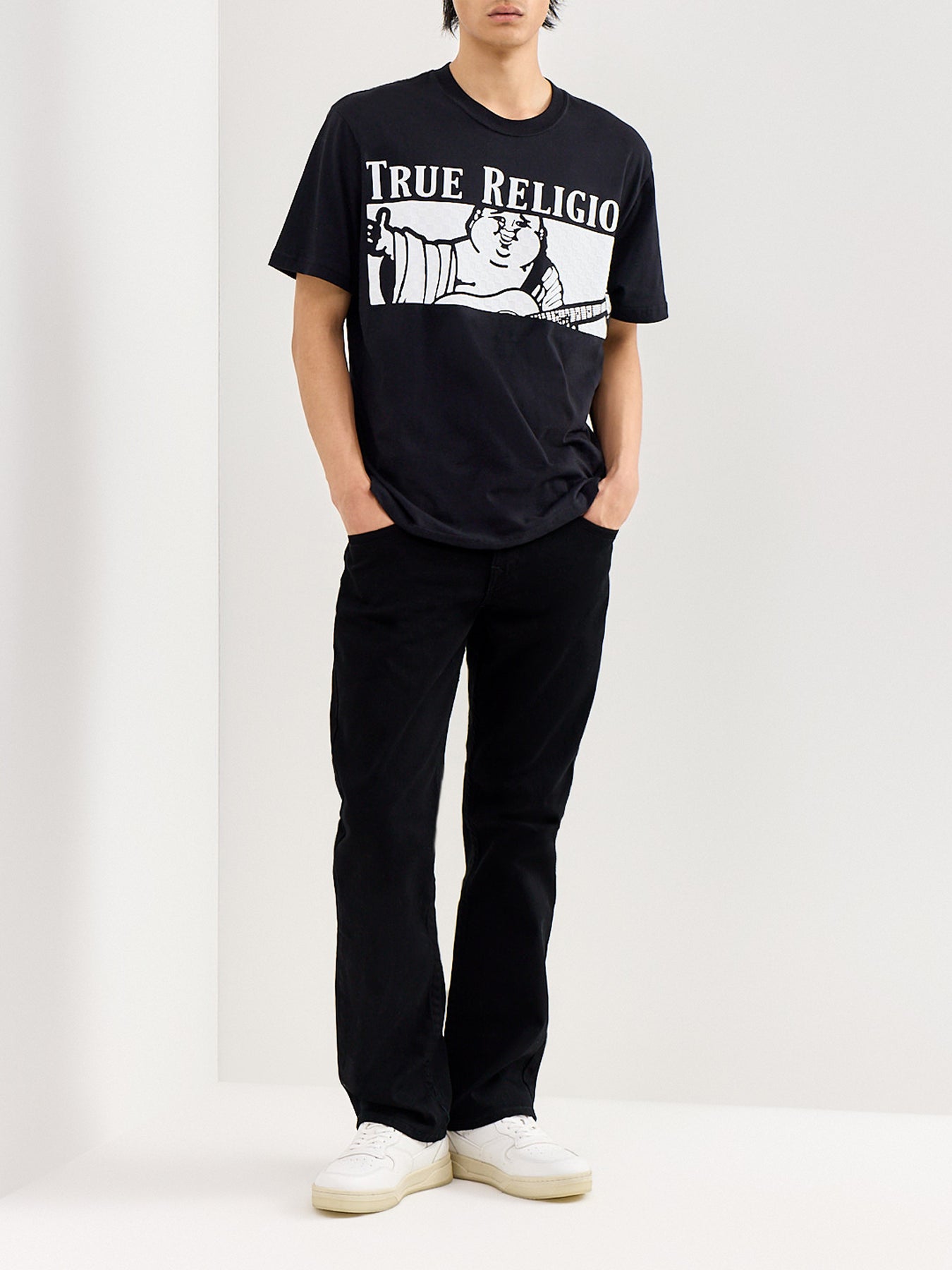 Checkered Buddha T-Shirt Black