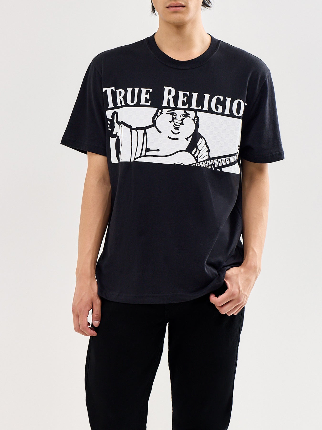 Checkered Buddha T-Shirt Black