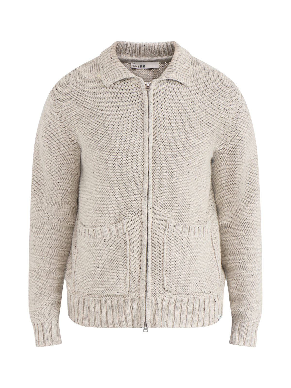 Sting Relaxed Wool Blend Knitted Cardigan - Silver Lining