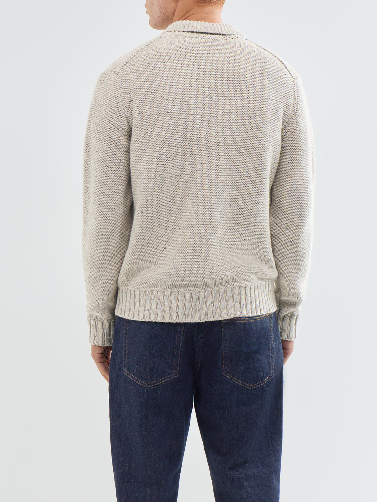 Sting Relaxed Wool Blend Knitted Cardigan - Silver Lining
