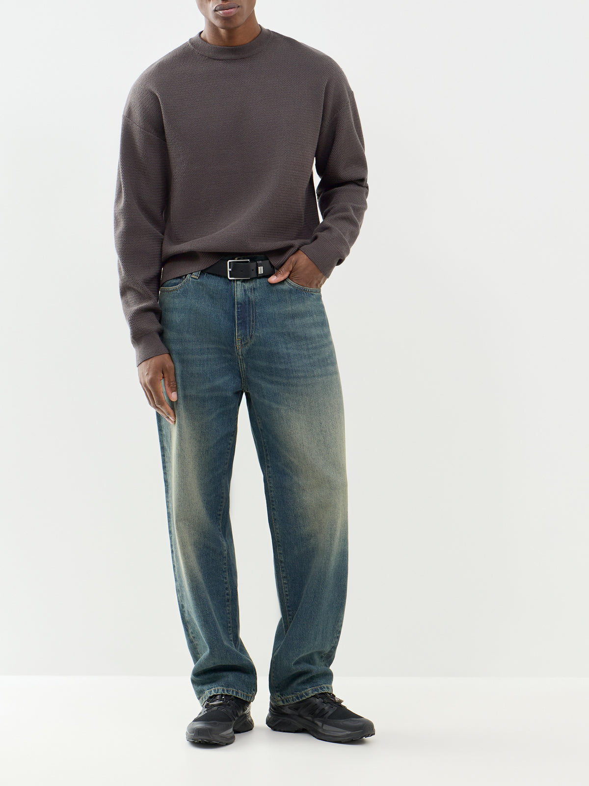 View Long Sleeve Jacquard Crew Neck Jumper