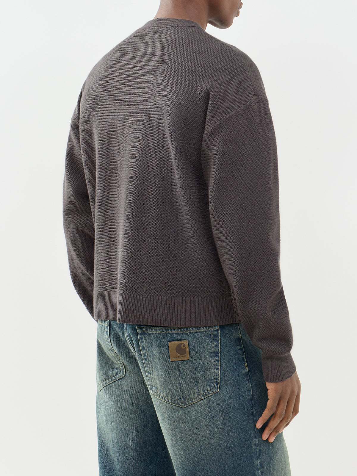 View Long Sleeve Jacquard Crew Neck Jumper