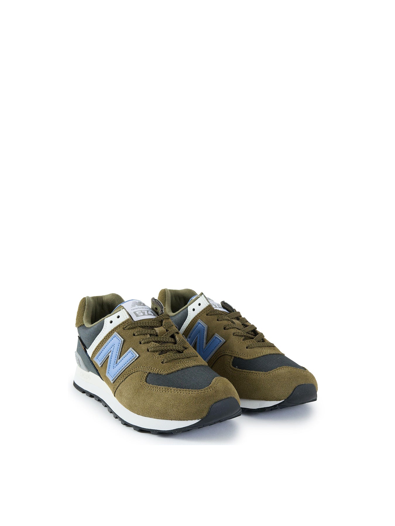Mens NEW BALANCE 574 Suede Trainers Green