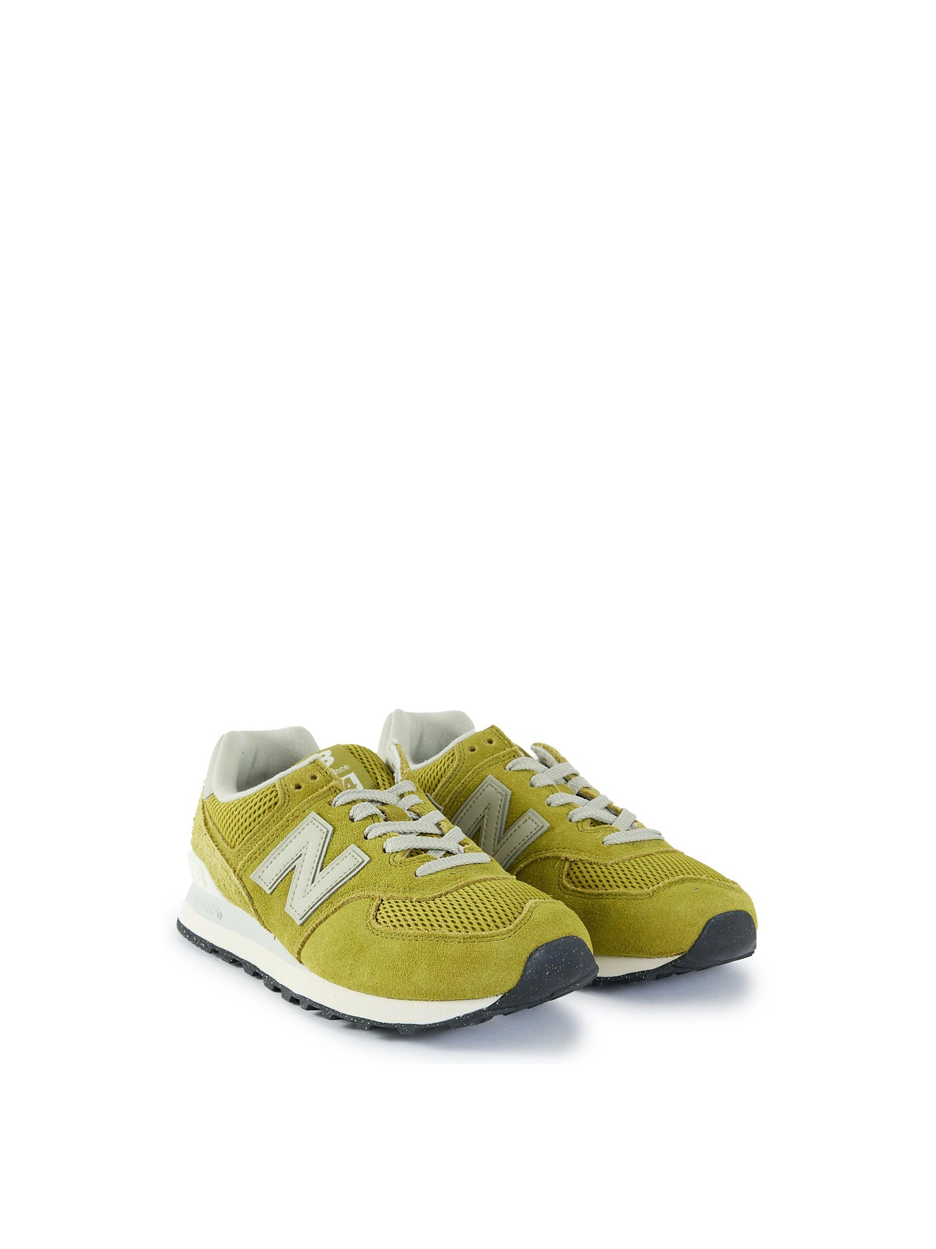 Womens NEW BALANCE 574 Suede Trainers Yellow