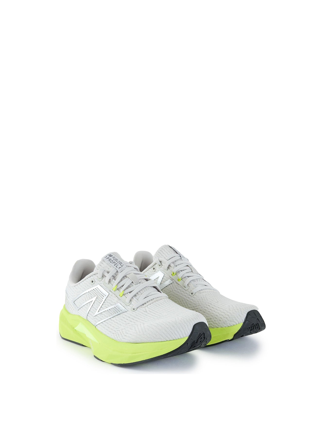 Mens NEW BALANCE Fuelcell Propel V5 Nylon Trainers Grey/lime