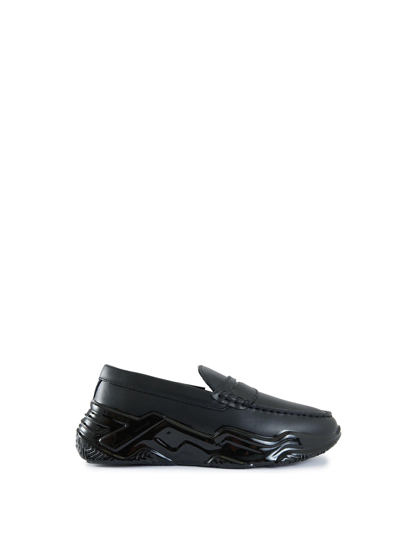 Mens MALLET Archie Leather Shoes Black