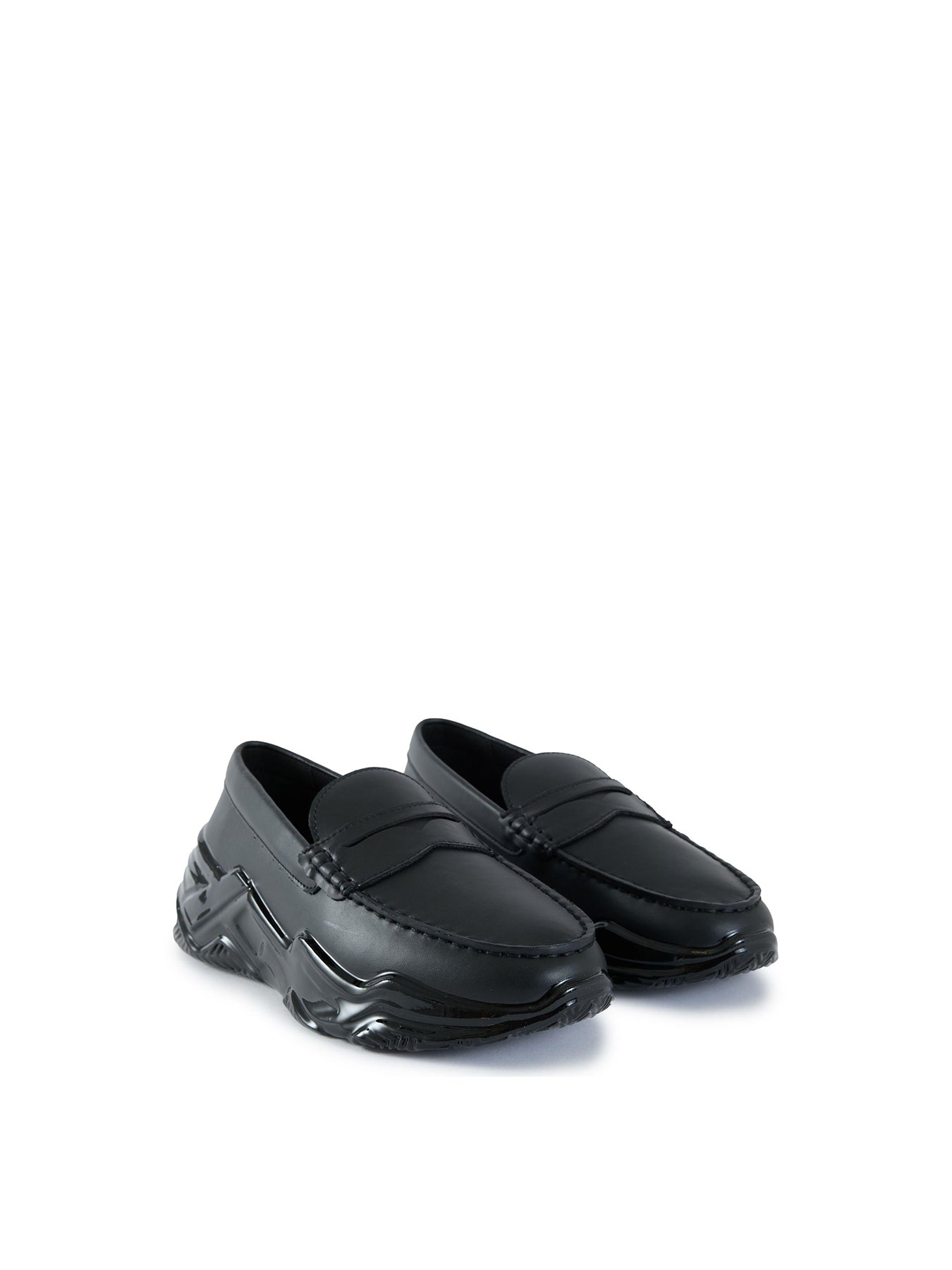 Mens MALLET Archie Leather Shoes Black